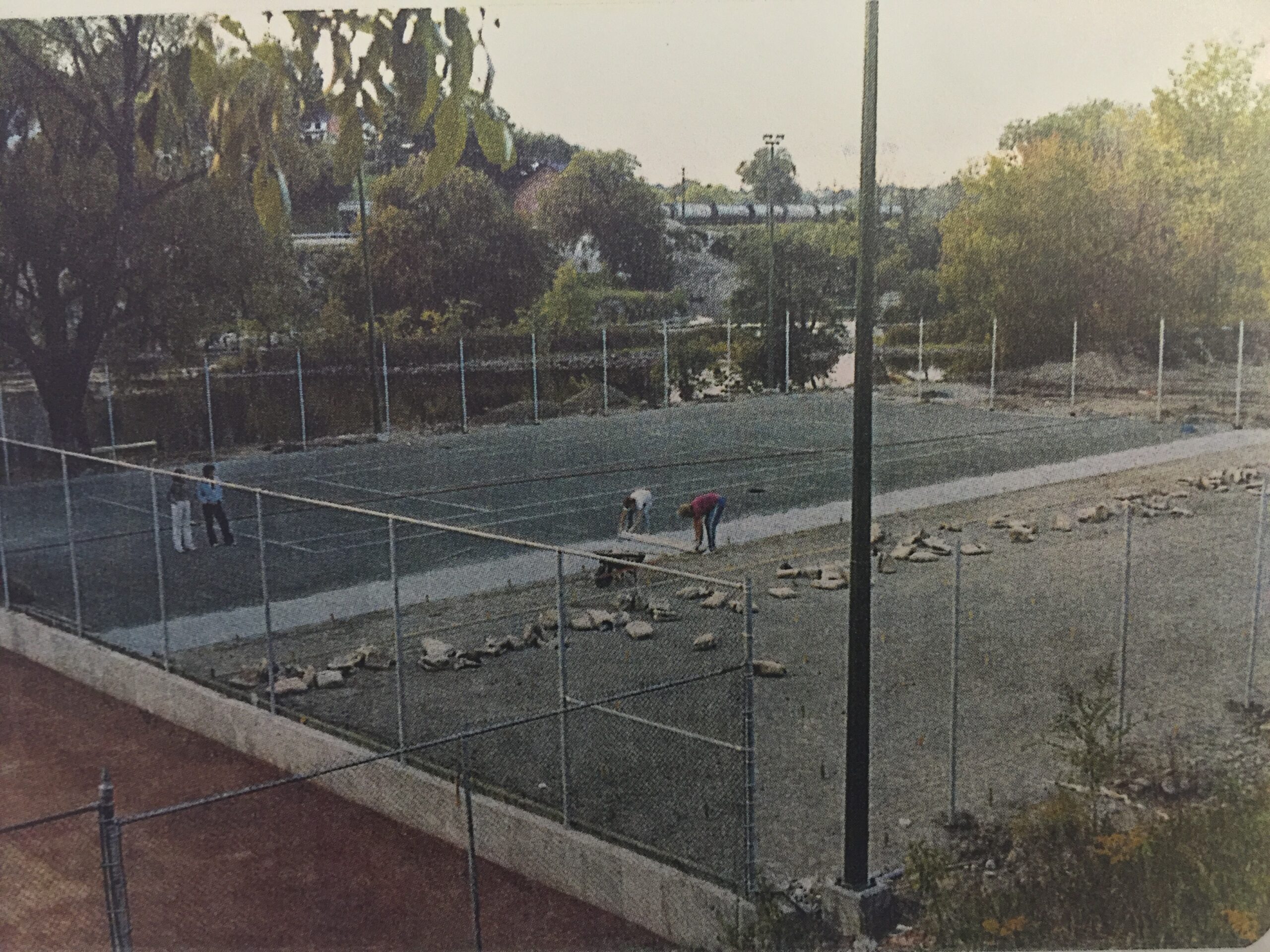 Laying the first strips of clay